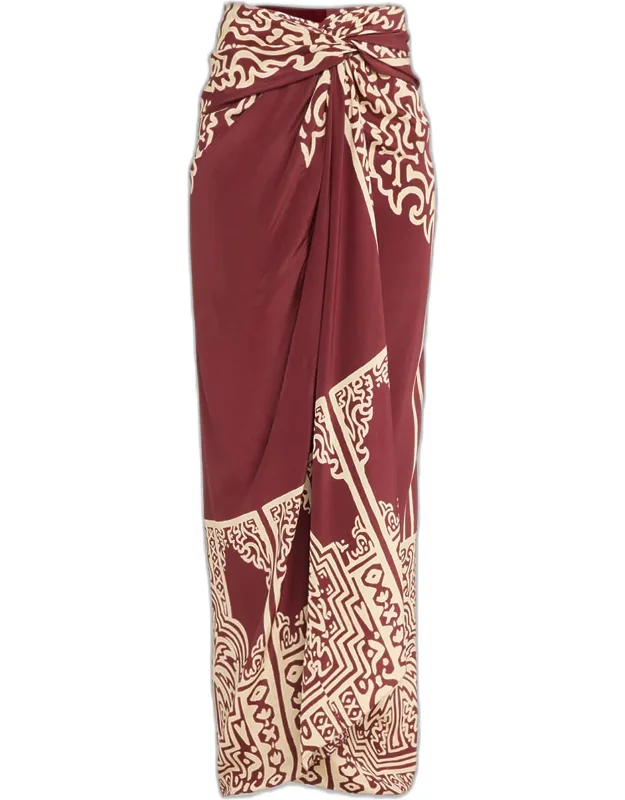 Geometry Of The Saddle Silk Crepe De Chine Ankle-length Skirt