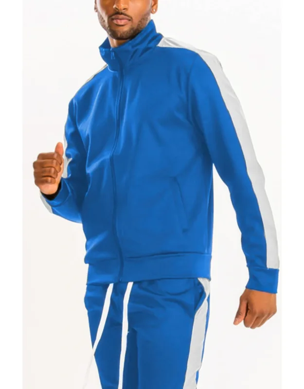 Track Single Stripe Jacket - Full Zip, Elastic Cuffs