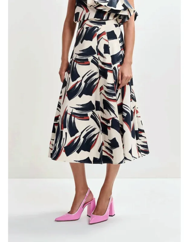Jaelyn Deep Pleat Midi Skirt