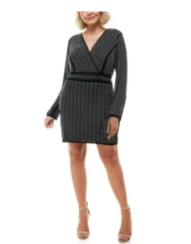 Social Beads Mini V-neck Dress
