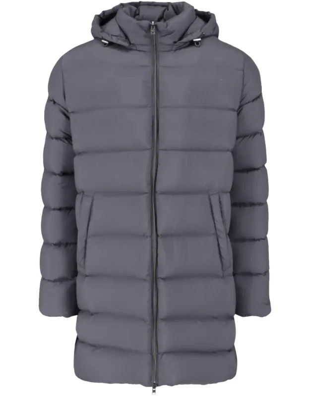Technical Fabric Padded Parka With Adjustable Hood