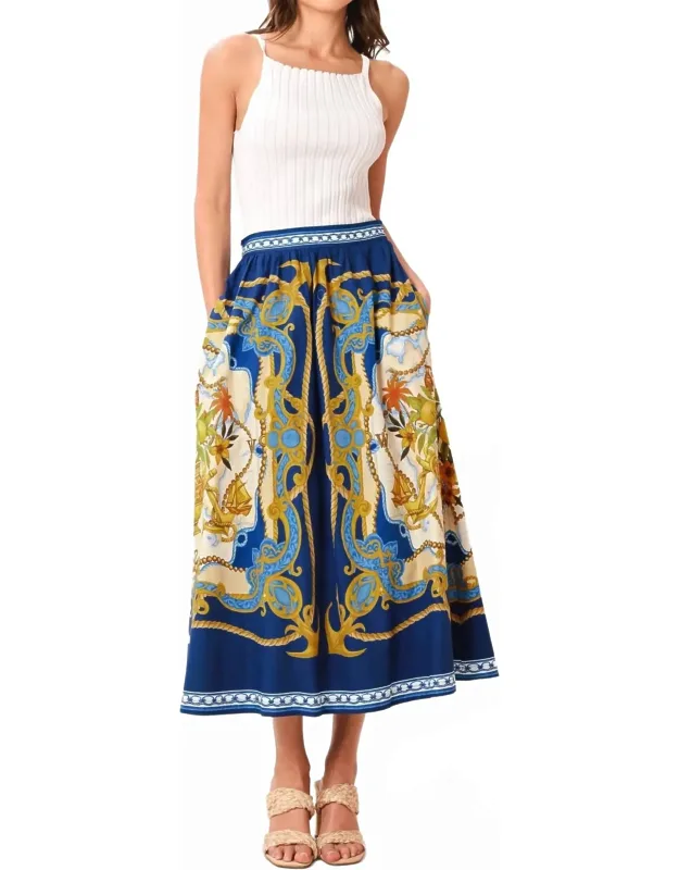 Printed Woven Maxi Skirt
