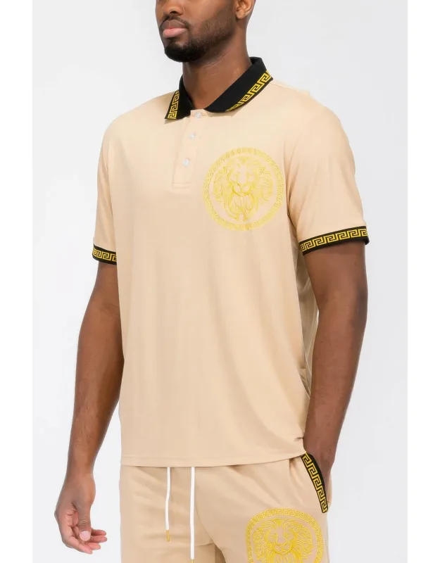 Lion Head Polo Shirt - Soft, Breathable Fabric