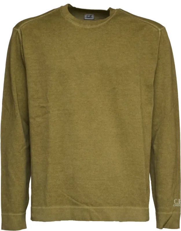 Cotton Crepe Double Crewneck Sweatshirt
