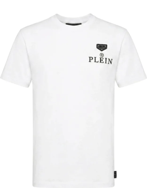 Jersey T-shirt Plein R, Cotton Jersey, Rib Knit Neckline