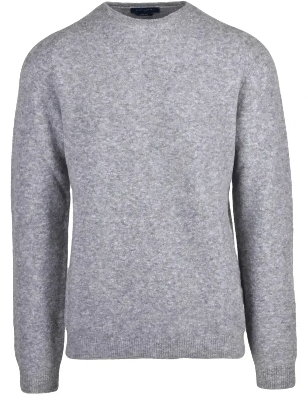 Heathered Grey Stretch Crewneck Sweater