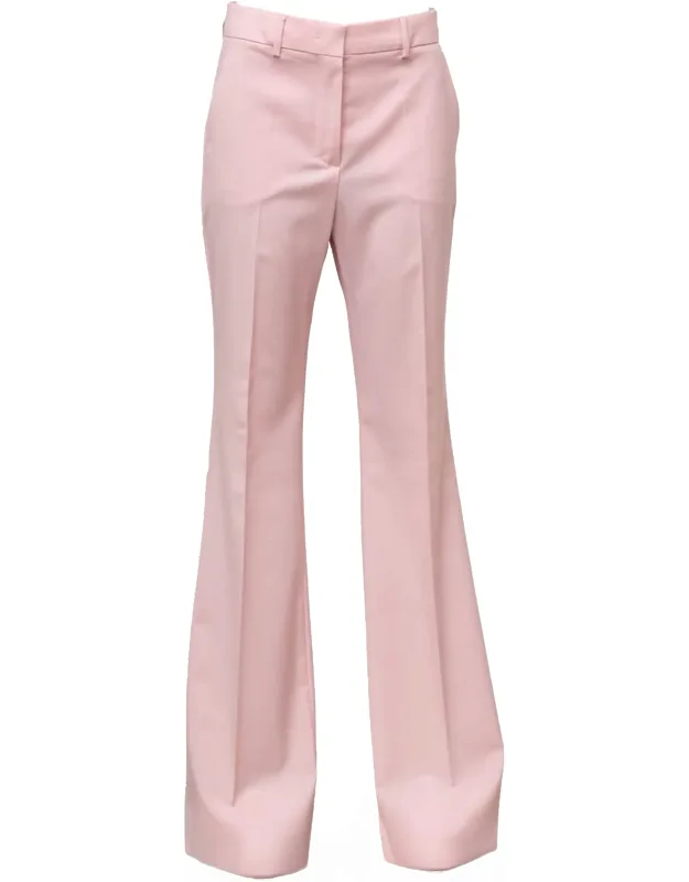Flare Silhouette Natural Wool Long Pants