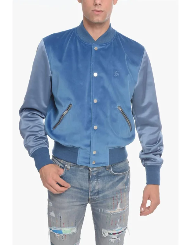 Velvet Satin Bomber Jacket