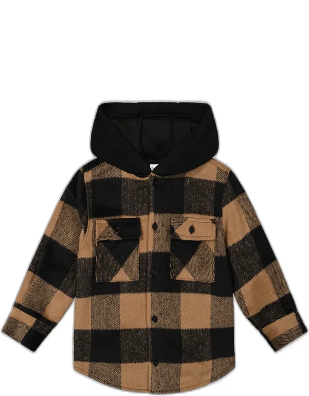 Flannel Shirt With Fleece Hood