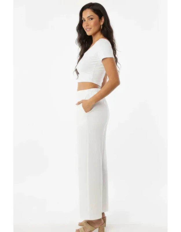 Relaxed Fit Wide-leg Pants With Side Pockets
