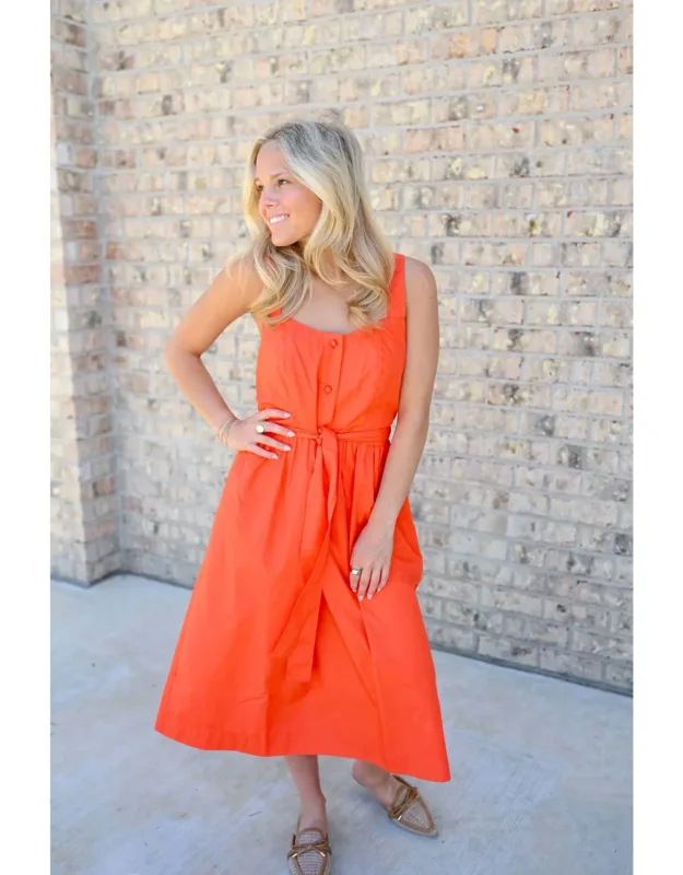 Classic Poplin Midi Dress