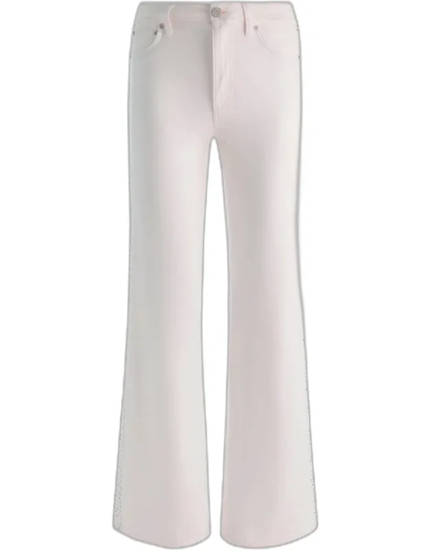 Chic High-rise Embellished Striped Jeans