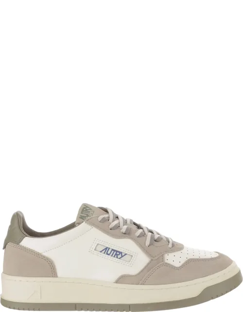 Medalist Low Leather Sneakers With Perforated Details And Rubber Sole