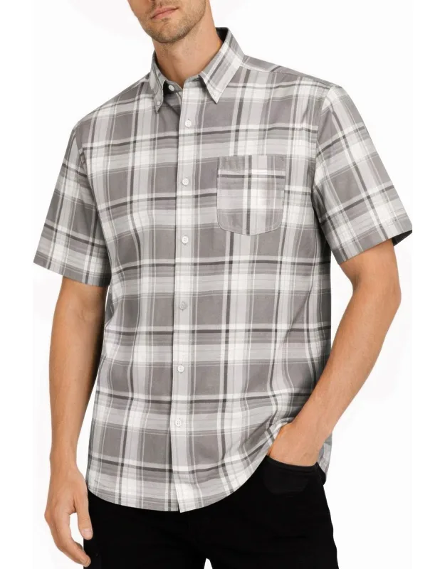 Checkered Button Down Short Sleeve Shirt