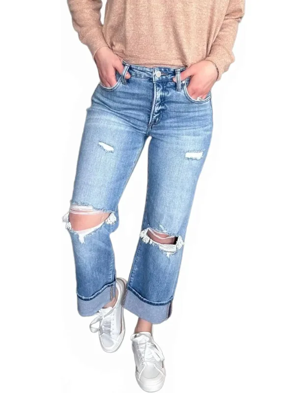 Mid-rise Straight Crop Jeans