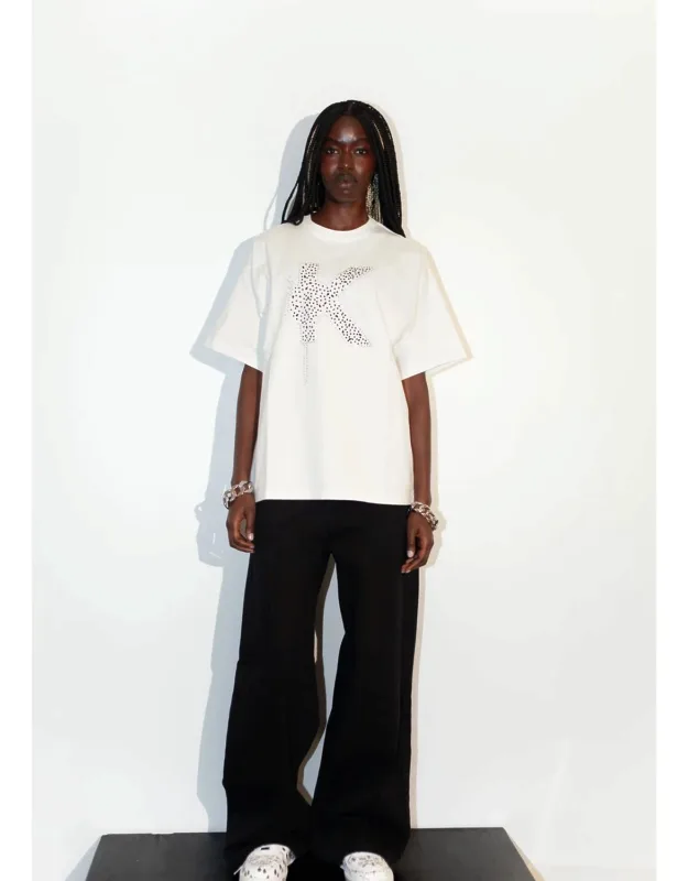 Short Sleeve Rhinestone K-shirt