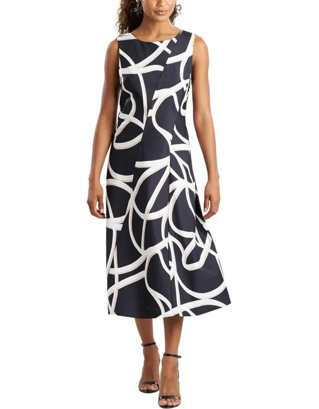Spiral Taffeta Asymmetric Seam Dress