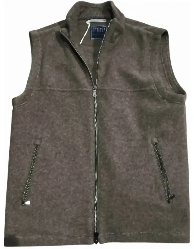 Sleeveless Full-zip Cashmere Gilet