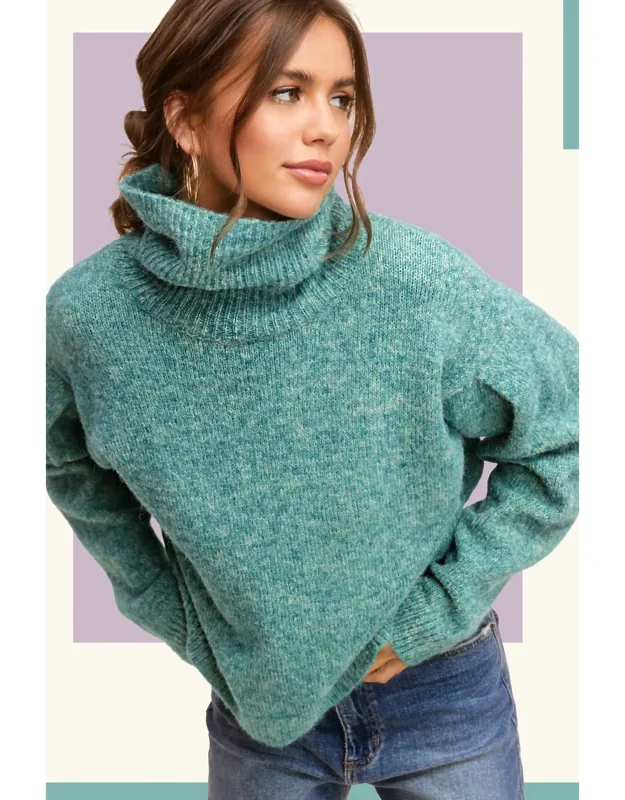 Loose-fit Turtleneck Long Sleeve Sweater