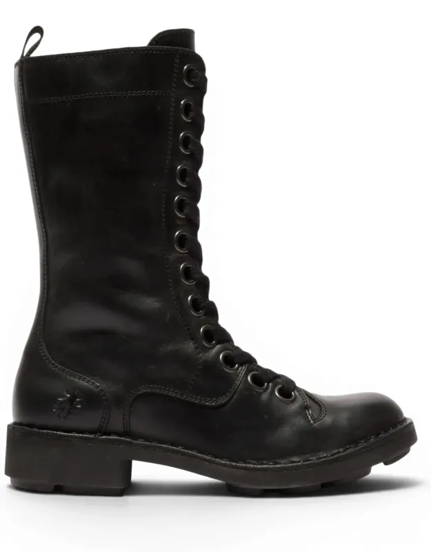 Leather Lace-up Combat Ankle Boots