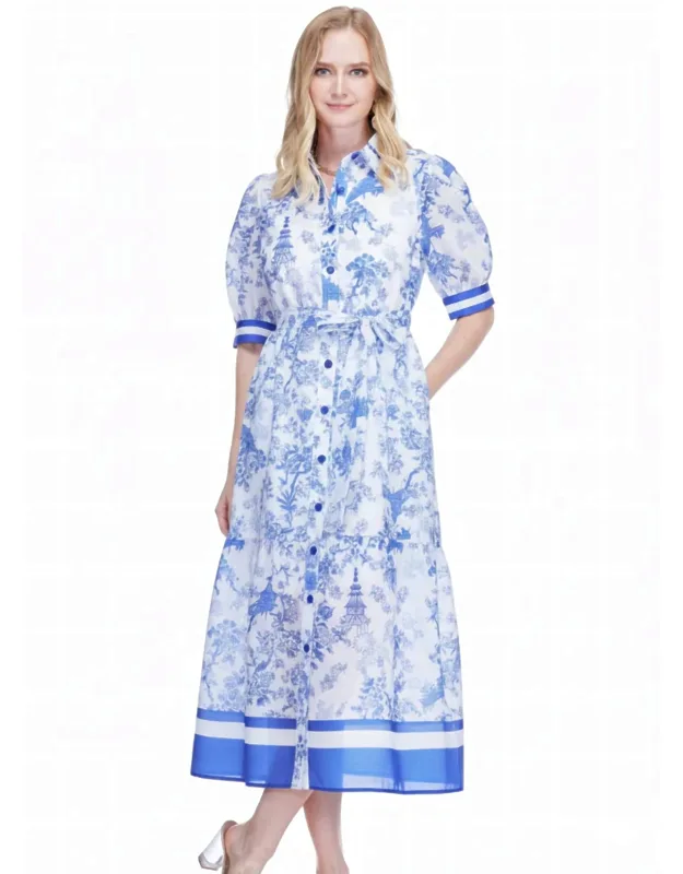 Tiered Midi Shirt Dress