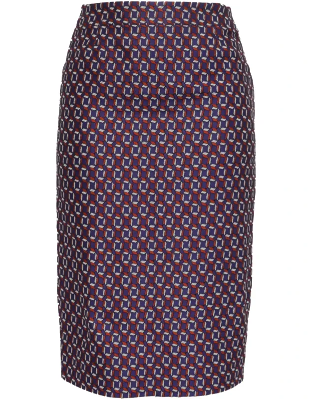 Patterned Knee-length Pencil Skirt