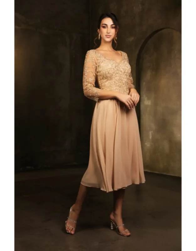 A-line V-neck Semi-formal Dress