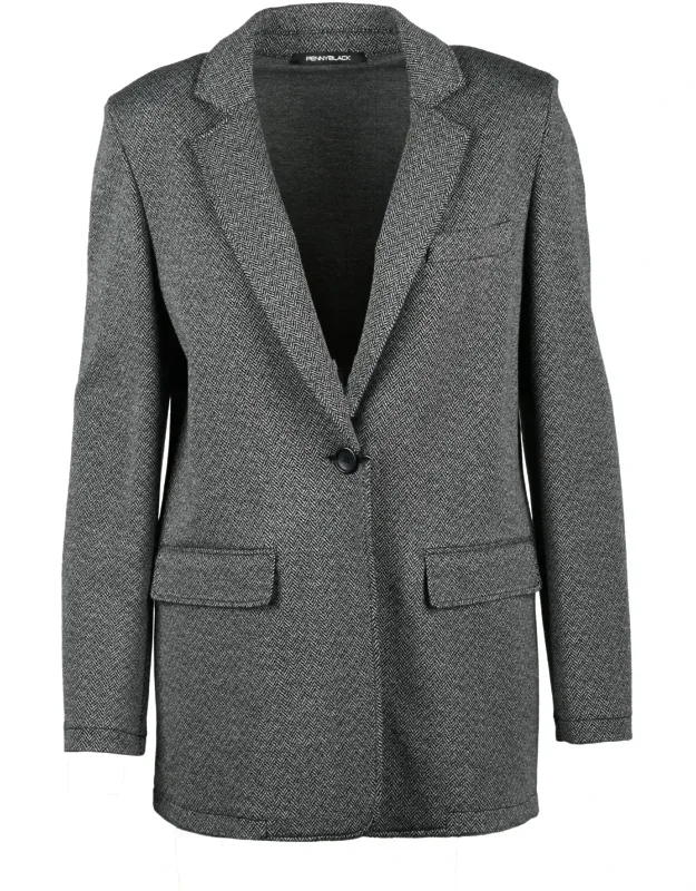 Herringbone Knit Blazer