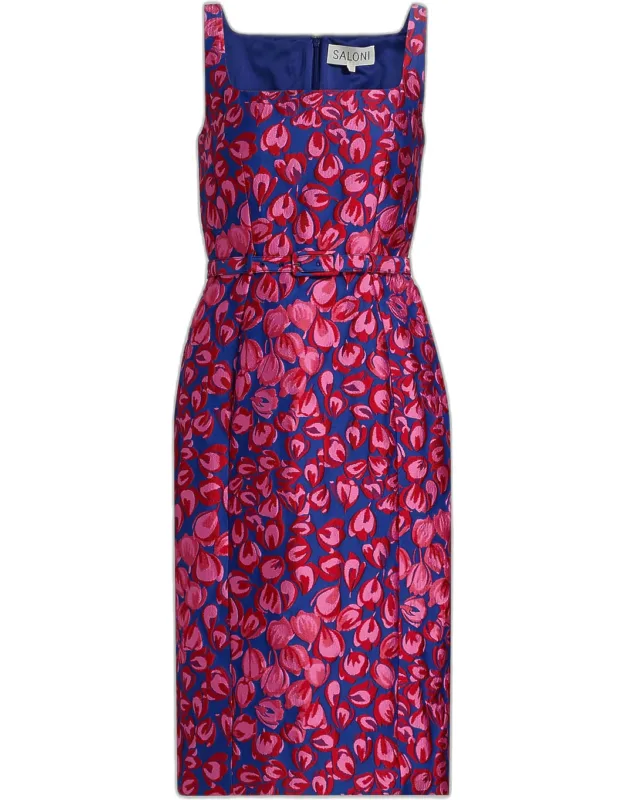 Tulip Jacquard Knee-length Dress