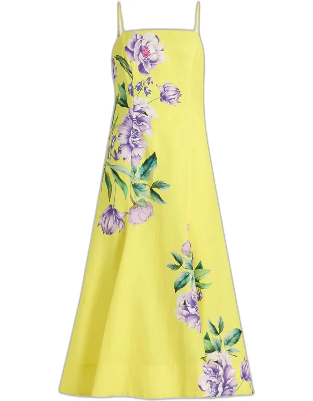 Floral A-line Midi Dress
