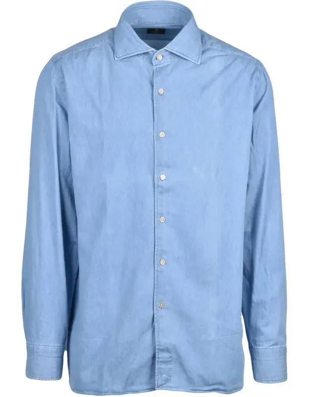 Light Blue Long-sleeve Cotton Shirt