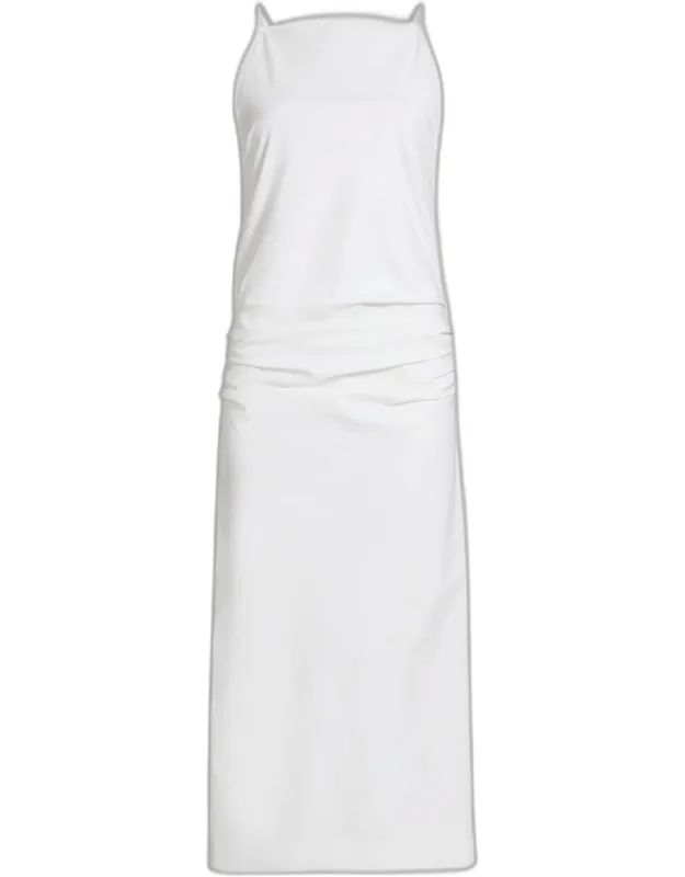 Cotton-blend Sheath Midi Dress
