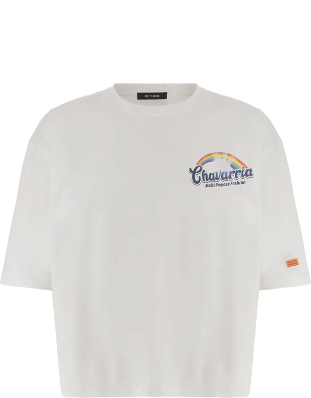 Rainbow Print Cotton T-shirt
