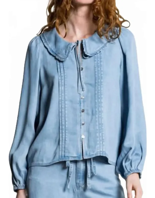Flowing Denim Blouse