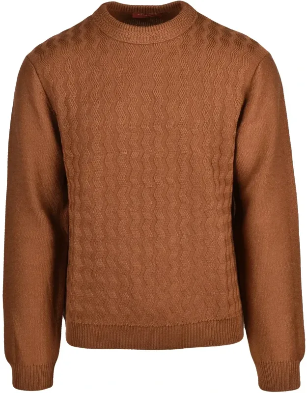 Textured Knit Crewneck Sweater