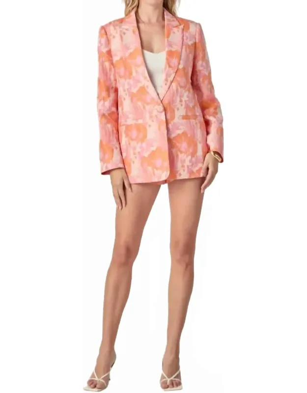 Floral Jacquard Blazer