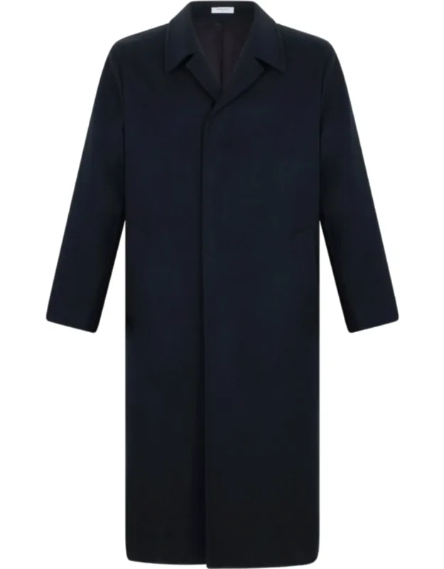 Minimalist Coat With Concealed Button Placket And Classic Collar