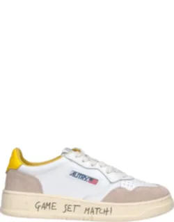 Leather Sneakers With Suede Overlays