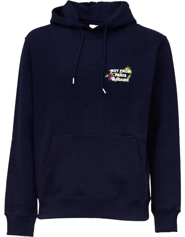 Vine Motif Embroidered Hoodie