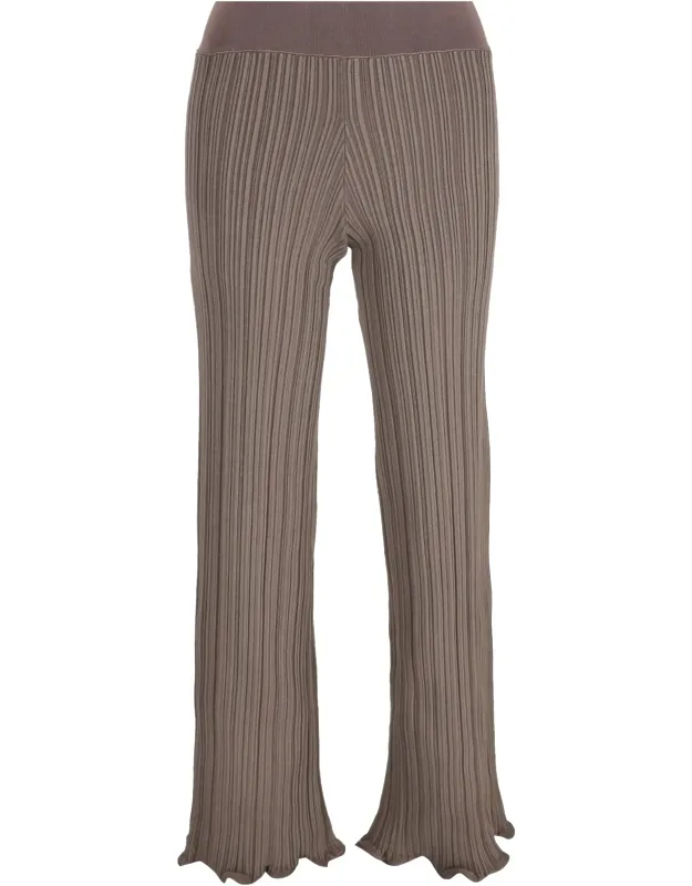 Ribbed-knit Straight-leg Pants