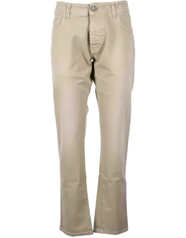 Cotton Stretch Trousers With Practical Pockets And Minimalist Design