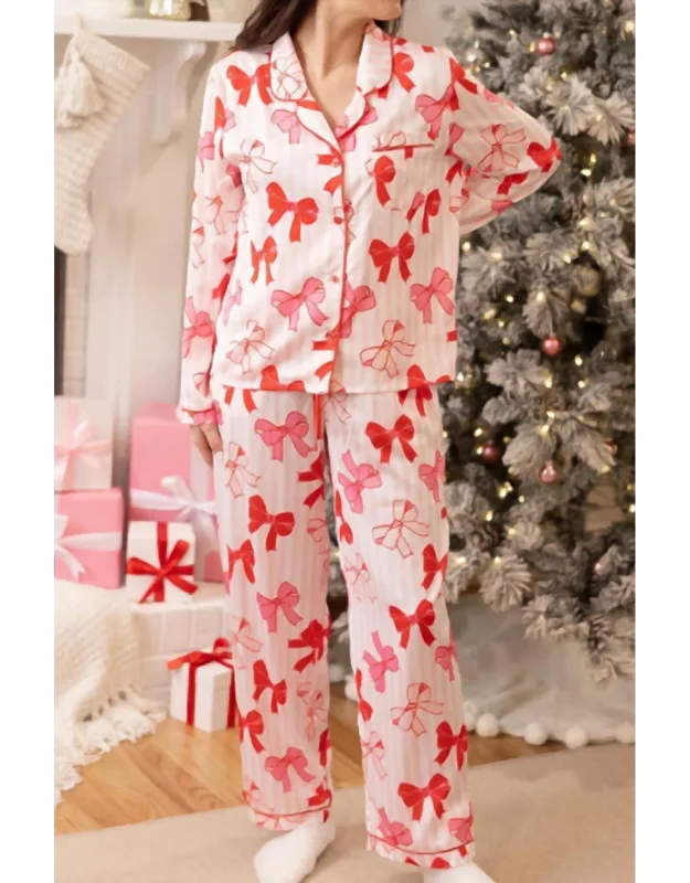 More The Merrier With Bows - Pajama Set