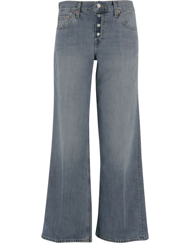 Wide-leg Cotton Denim Jeans
