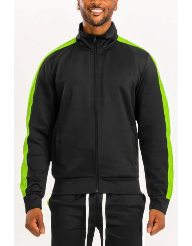 Track Single Stripe Jacket - Full Zip, Elastic Cuffs