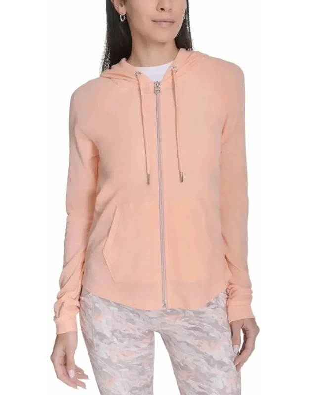 Performance Ruched-sleeve Zip Hoodie