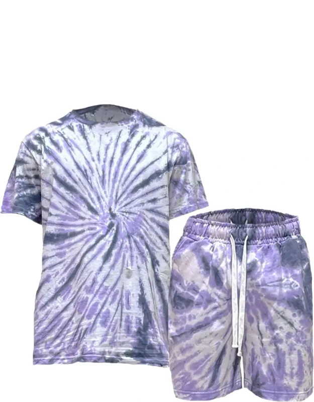Tie Dye Shirt And Shorts Set