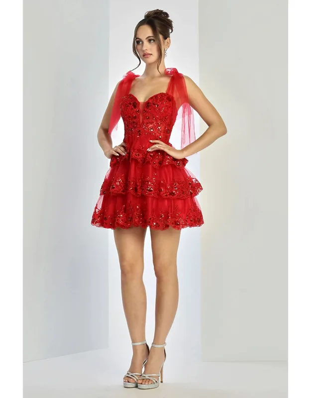 Tiered Tulle Appliqué Dress