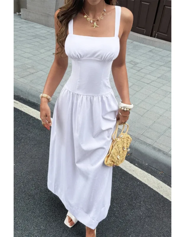 A-line Sleeveless Flowy Long Dress