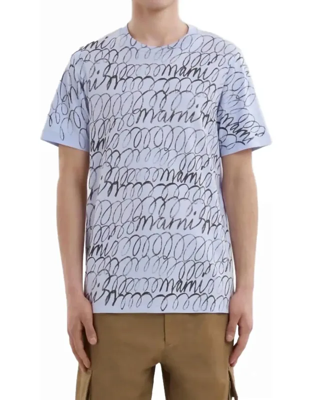 Scribbled Motif Organic Cotton T-shirt