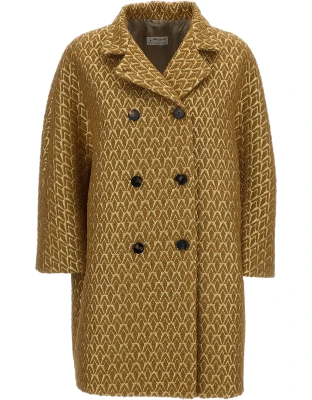 Geometric Lurex Jacquard Coat